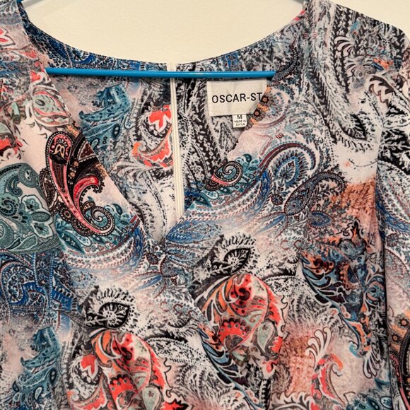 Paisley romper - blue orange and white. - Picture 5 of 9